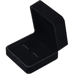 Giftop Small Dark Classic Velvet Cufflink Box Case (Black)-picture-19