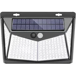GIGAWATTS GW-613 208 LED Solar Wall Light with 5.5V Panel BIS Approved Smart Sensor 1200mAh Li-ion Battery IP44 Rated Three-Sided Sconce Induction Lamp for Yard Fence Decor (1Pc, Cool White)-picture-25