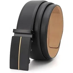 gil Black Premium Auto-Lock Leather Belt | Wrinkle-free Leather | No-hole Genuine Leather Men's Belt | 34-44 inch Waist-picture-13