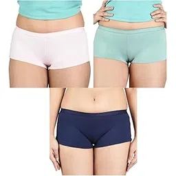 ginash Cotton Elastane Women's Boyleg Pantie (Pack of 3)-picture-30