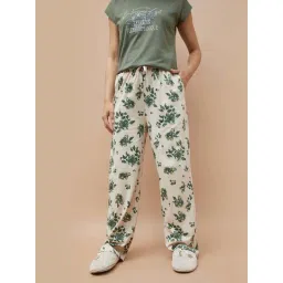 Ginger By Lifestyle Beige Cotton Regular Fit Printed Pyjamas-picture-14