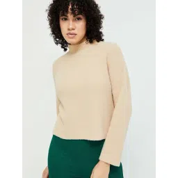 Ginger by Lifestyle Beige Regular Fit Pullover-picture-44