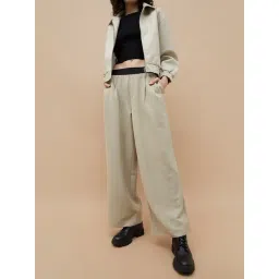 Ginger by Lifestyle Beige Solid Pants-picture-48