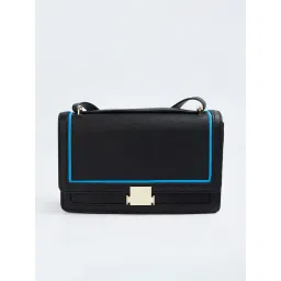 Ginger by Lifestyle Black Embroidered Sling Handbag-picture-36