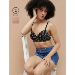 Ginger By Lifestyle Black Floral Print Bra-picture-21