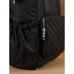 Ginger by Lifestyle Black Quilted Backpack image 5