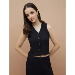 Ginger By Lifestyle Black Regular Fit Textured Top-picture-38