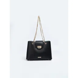 Ginger by Lifestyle Black Solid Shoulder Handbag-picture-26