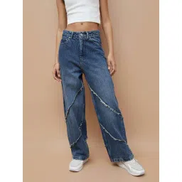 Ginger By Lifestyle Blue Cotton Regular Fit Distressed Jeans-picture-47