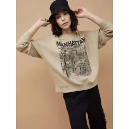 Ginger by Lifestyle Brown Cotton Printed Sweatshirts-picture-17