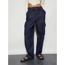 Ginger By Lifestyle Dark Blue Cotton Regular Fit Jeans-picture-45