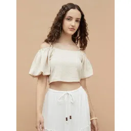 ginger by lifestyle Ginger Light Beige Regular Fit Top-picture-22