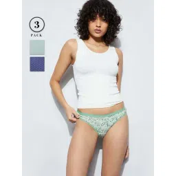 Ginger By Lifestyle Green & Blue Regular Fit Printed Panties-picture-42