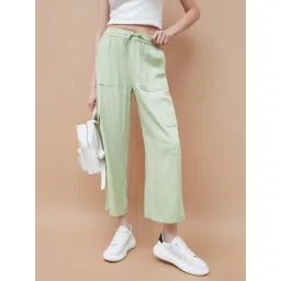 Ginger By Lifestyle Green Regular Fit Trousers-picture-44