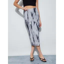 Ginger By Lifestyle Grey Regular Fit Printed Skirt-picture-45
