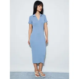 Ginger By Lifestyle Light Blue Regular Fit Dress-picture-36