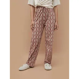 Ginger By Lifestyle Light Brown Cotton Regular Fit Printed Pyjamas-picture-34