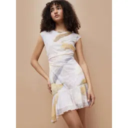 Ginger By Lifestyle Off White Regular Fit Printed Dress-picture-23