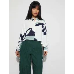 Ginger By Lifestyle Off White Regular Fit Printed Shirt-picture-35