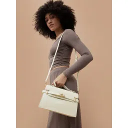 Ginger by Lifestyle Off White Satchel Handbag-picture-36