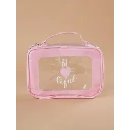 Ginger by Lifestyle Pink & White Solid Pouch-picture-28