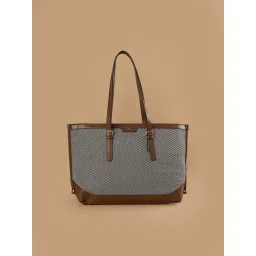 Ginger by Lifestyle Tan Striped Shoulder Handbag-picture-16