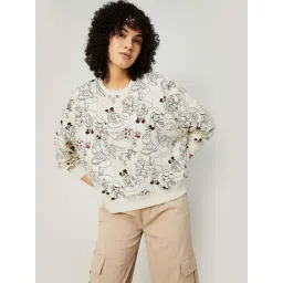 Ginger by Lifestyle White Cotton Printed Sweatshirt-picture-31