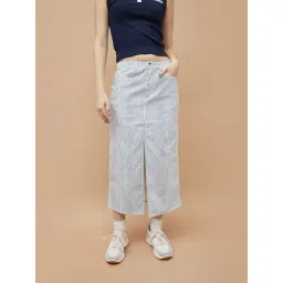 Ginger By Lifestyle White Regular Fit Striped Skirt-picture-32