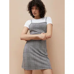 Ginger by Lifestyle Women Checked Pinafore Dress-picture-33