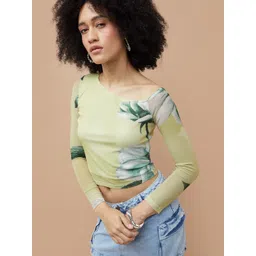 Ginger by Lifestyle Women Floral Print One Shoulder Crop Top-picture-40