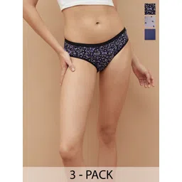 Ginger by Lifestyle Women Pack Of 3 Printed Mid-Rise Hipster Briefs-image-44