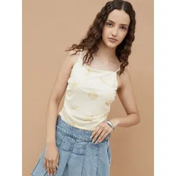 Ginger by Lifestyle Women Shoulder Straps Ruched Fitted Crop Top-image-38