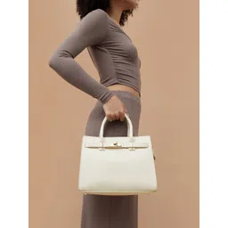 Ginger by Lifestyle Women Solid Shopper Buckle Detail Handheld Bag-picture-11