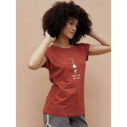 Ginger by Lifestyle Women Typography Printed Round Neck Cotton T-shirt-picture-11