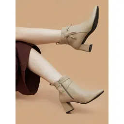 Ginger by Lifestyle Women's Beige Booties-picture-16