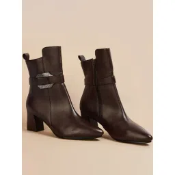 Ginger by Lifestyle Women's Bordo Brown Casual Booties-picture-37