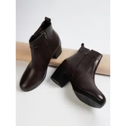 Ginger by Lifestyle Women's Bordo Brown Casual Booties-picture-30