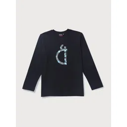 Gini and Jony Boys Black Printed T-shirt image 1