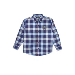 Gini and Jony Boys Blue Tartan Checks Checked Casual Shirt-picture-14