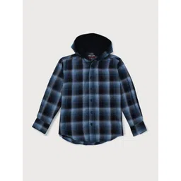 Gini and Jony Boys Checked Cotton Hooded Casual Shirt-picture-24
