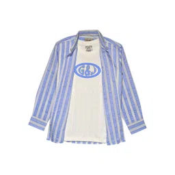 Gini and Jony Boys Comfort Fit Vertical Striped Spread Collar Cotton Casual Shirt-picture-27