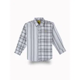 Gini and Jony Boys Comfort Spread Collar Checked Cotton Casual Shirt-picture-54