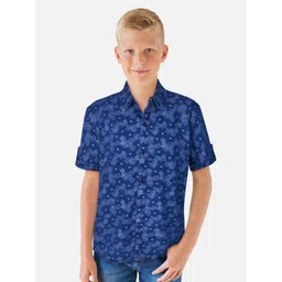 Gini and Jony Boys Floral Printed Denim Casual Shirt-picture-50