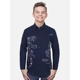 Gini and Jony Boys Graphic Printed Spread Collar Shirt-picture-42