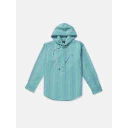 Gini and Jony Boys Green Classic Striped Casual Shirt-picture-27