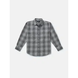Gini and Jony Boys Grey Classic Checked Casual Shirt-picture-33