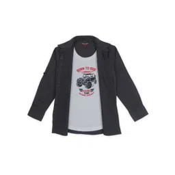 Gini and Jony Boys Grey Printed Casual Cotton Shirt-picture-37