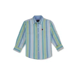 Gini and Jony Boys Multi Stripes Long Sleeves Spread Collar Cotton Opaque Casual Shirt-picture-16
