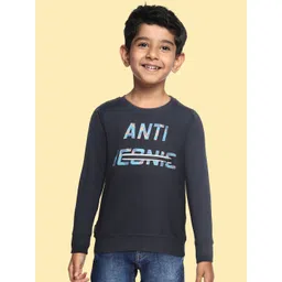 Gini and Jony Boys Navy Blue Pure Cotton Printed Sweatshirt-picture-51