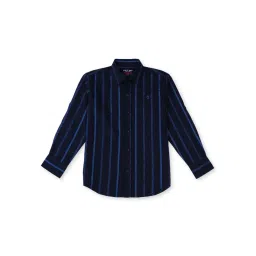 Gini & Jony Boys Navy Striped Full Sleeves Shirt image 1